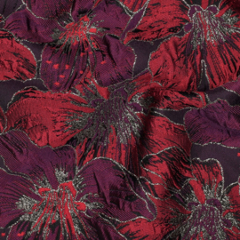 Jacquard - Double Sided -  Flowers - Purple