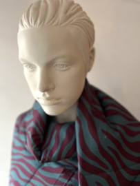 Stepped - Quilted - Zebra   - Double Sided -  Mauve Petrol