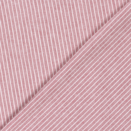 Linnen Katoen -Chambré - Streep  - Red 016