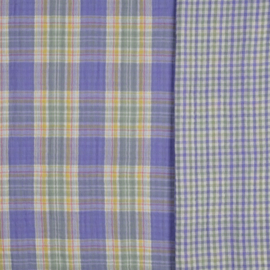 Verhees Textiles - Double Gauze Checks - Double Sided -  Lilac Combo