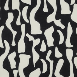 Cotton Voile Abstract - Black