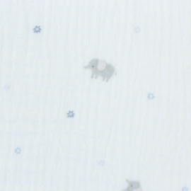 Swafing - Double Gauze -  Tiny Elephants - White