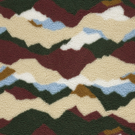 Teddy -  Landscape  - Ecru Bordeaux  Green Blue