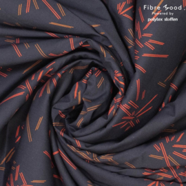 Fibremood Woven Coton  - Wild stripe - Black - Red