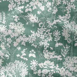 Double Gauze -   Flowers   - Soft Green