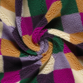 Teddy -  Blocks   - Ecru Pink  Green