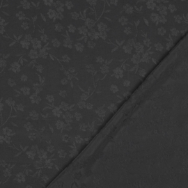 Verhees Viscose Jacquard - Flowers  - Black