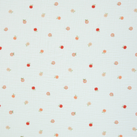 Swafing - Double Gauze -  Tiny Apples - White