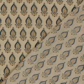 katoen Print - Voile - Batik -  Abstract    - Sand