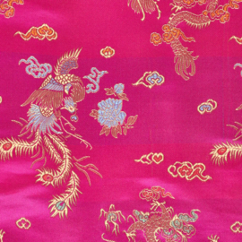 Satijn - Dragon Brocade - Pink