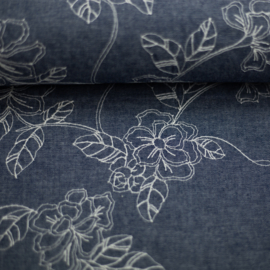 Swafing - Katoen Denim -  Embroidery - Indigo