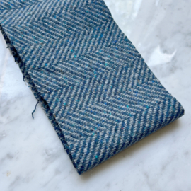 Deadstock Stoffen - Wol Tweed Herringbone Visgraat - Blue