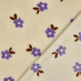 Verhees Textiles - Teddy - Flower    - Ecru Lilac