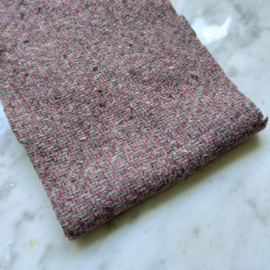 Deadstock Stoffen - Wol Tweed Herringbone Visgraat - Grey Pink