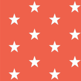 Verhees textiles - Poplin - katoen | ster | oranje  04954.005