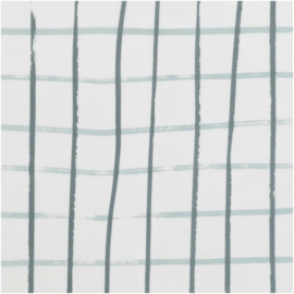 Katoen print | Ruit -Grijs-Groen | Rico-Design