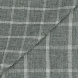Verhees Textiles - Double Gauze Melange - Double Sided Check - Light Grey