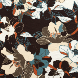 Viscose Crepe - Bloem - Brown Petrol