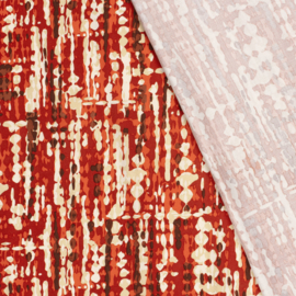 Viscose Twill - Waterpainted Stripes -  Brique