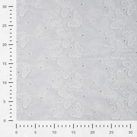 Embroidery - 3D Butterflies - White