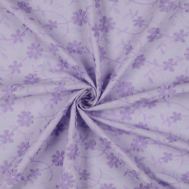 Verhees Textiles - Cotton Voile Embroidery Flowers - Lilac