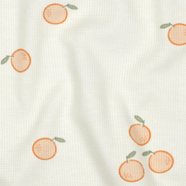 Wafel Tricot - Oranges - Ecru
