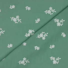 Verhees Textiles - Washed Cotton - Embroidery - Green