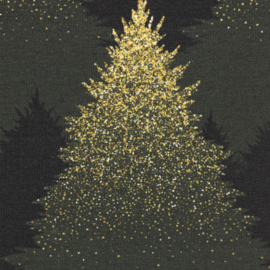 Swafing  Tricot - Bern -  Christmas Tree - Black - Gold