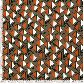 Viscose Poplin - Abstract  - Taupe