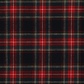 Katoen Flannel - Ruit - Rood Donkerblauw