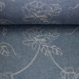 Swafing - Katoen Denim -  Embroidery - Light Indigo