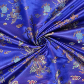 Satijn - Dragon Brocade - Cobalt