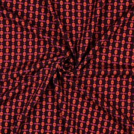 Verhees - LENZING™ ECOVERO™ - Geoprint   - Aubergine Orange