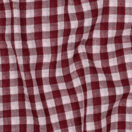 Verhees Textiles - Double Gauze - Double Sided   - Checks  - Burgundy