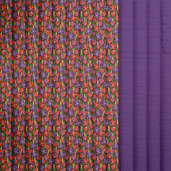 Stepped - Quilted - Small Flowers   - Double Sided -  Purple Rouge