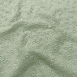 Double Gauze Embroidery - Green