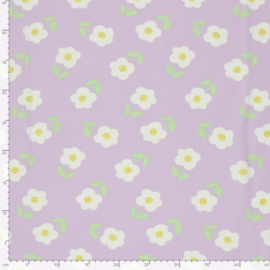 Tricot Jersey  -  Flowers - Lilac