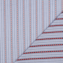 Verhees Textiles-  Katoen - Jacquard Checked - Flowers - Light Blue