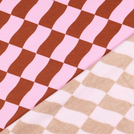 Verhees Soft Sweat - Check - Pink Brown