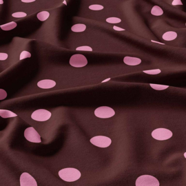 Viscose - Dots - Bordeaux Rose