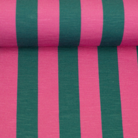 Swafing Tricot - Viscose Jersey - Happy Stripes by Cherry Picking - Pink Green