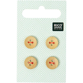 Rico Design | Houten Knoopjes - 4 stuks - 1,1 cm