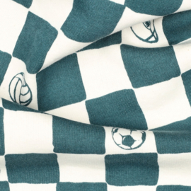 Verhees Jogging    - Checks   - Sports - Petrol Ecru
