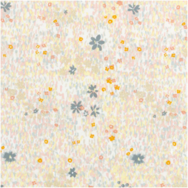 Katoen print | Grey-Flower meadow-Metallic | Rico-Design