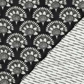 Stepped - Quilted - Katoenen Voile    - Double Sided -  Black