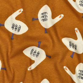 Verhees  - Ribjersey Organic - Jennifer Bouron   - Geese - Ochre