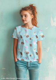 Swafing Tricot Jersey  - Too Cute to melt by mrs  Mint design - Light Blue