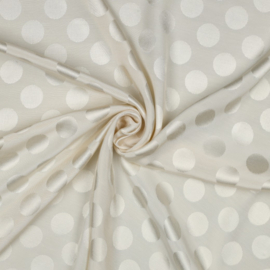 Verhees Viscose Jacquard - Dots - Off White