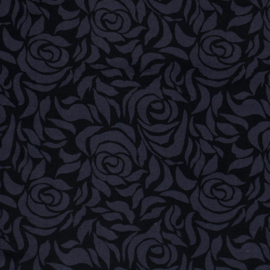 Bengaline - Stretch - Roses - Black Blue