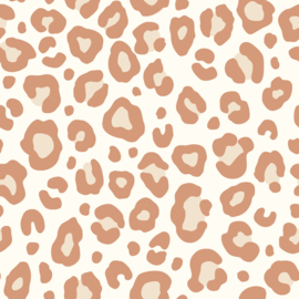 Badstof Stretch - Leopard  - Off White